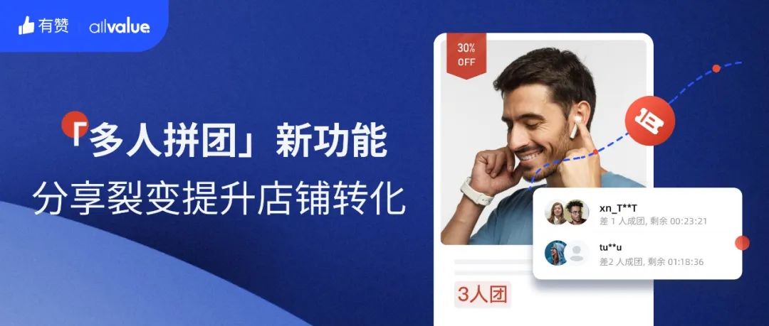 AllValue推出「多人拼團」功能，解鎖獨立站“裂變營銷”新玩法！